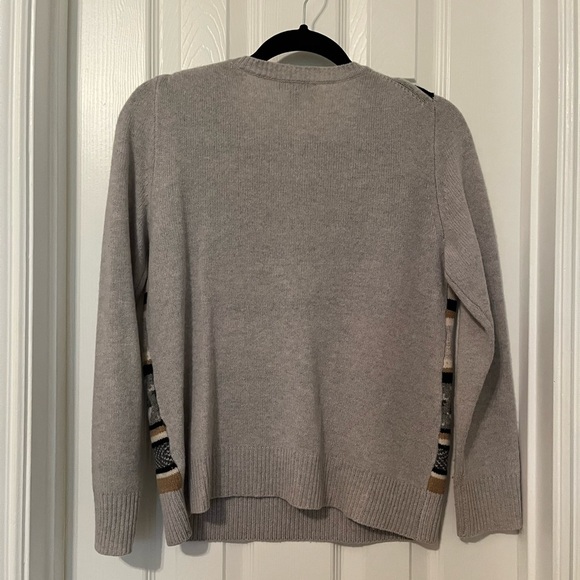 J. Crew Gray Rhinestone Crew Neck Sweater Size Small Preppy - Picture 4 of 4